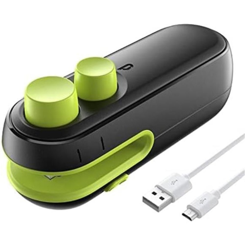 Mini Bag Sealer, 2 in 1 Heat Sealer For Snacks,Rechargeable Handheld Plastic Bag